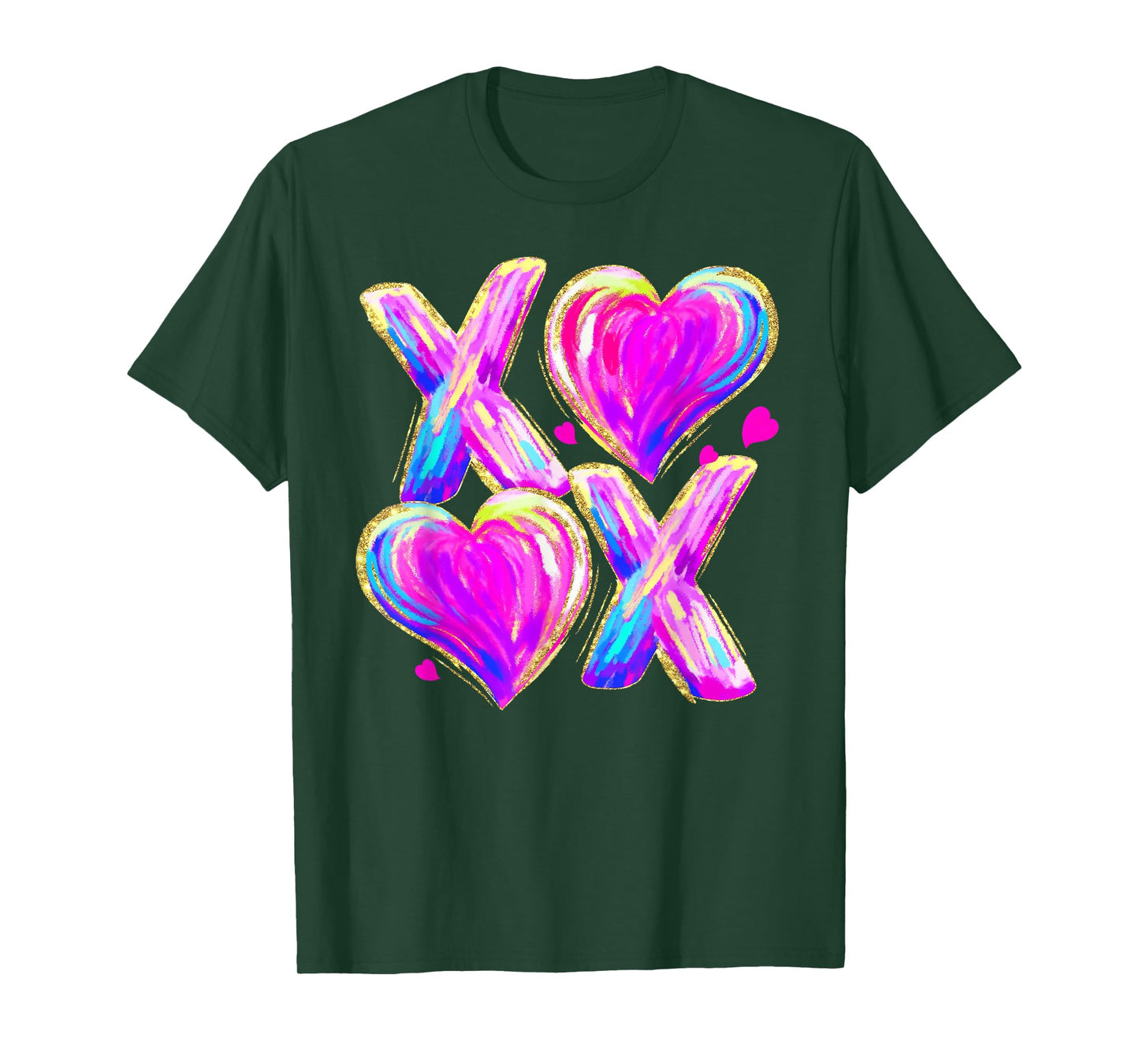 Funny Valentine XOXO Hearts Hugs and Kisses Boys Girls T-Shirt