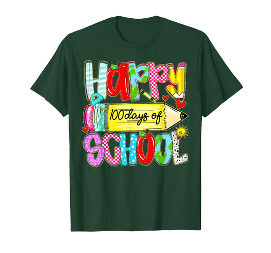 100th Day of School Pencil Teachers Kid Child Happy 100 Days T-Shirt