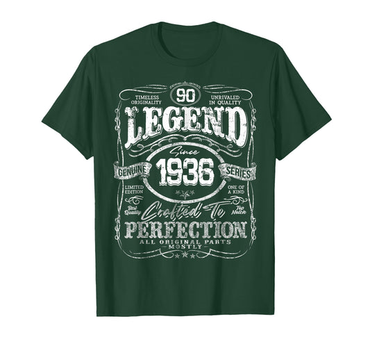 90 Year Old Gifts Vintage 1936 Limited Edition 90th Birthday T-Shirt