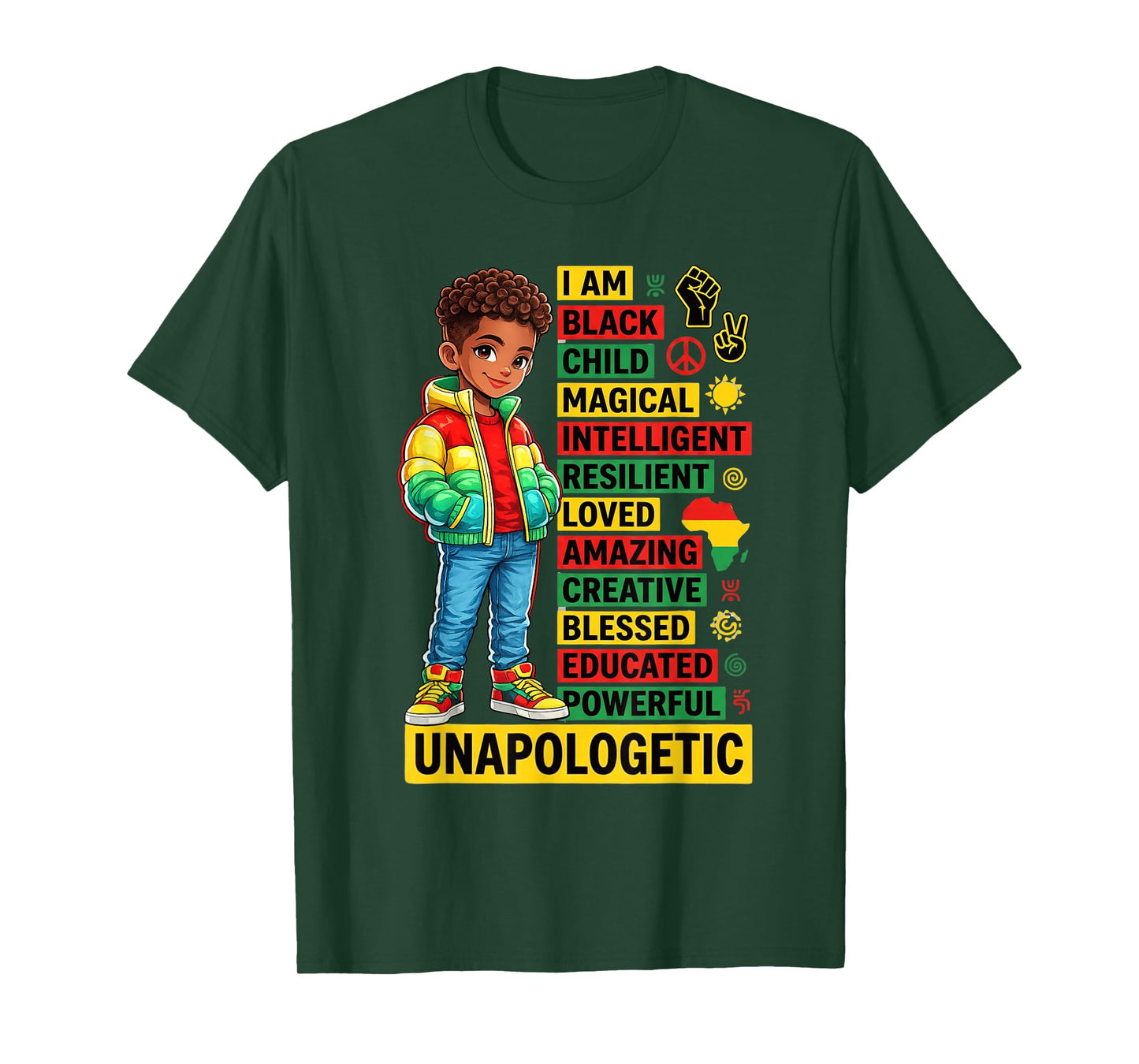 I am Black History Month African American Kids Boys T-Shirt