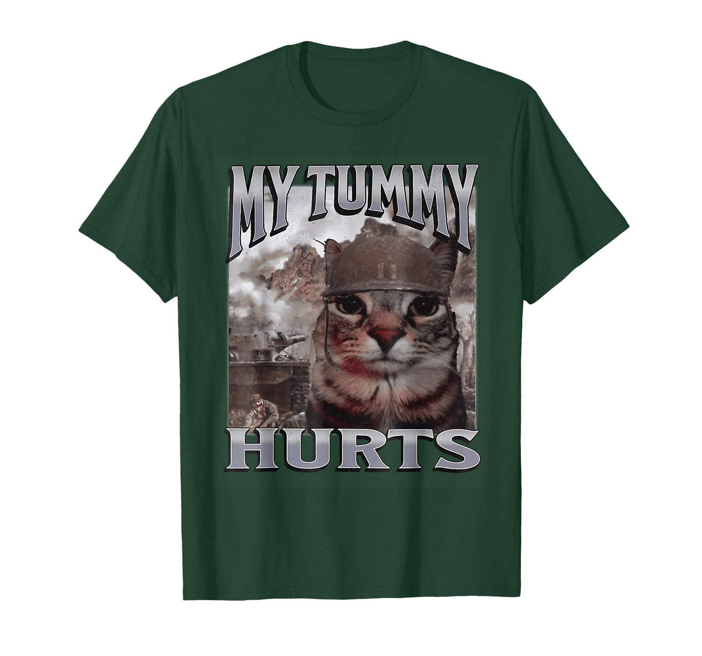 My Tummy Hurts Funny Cat Meme Bootleg Graphic T-Shirt