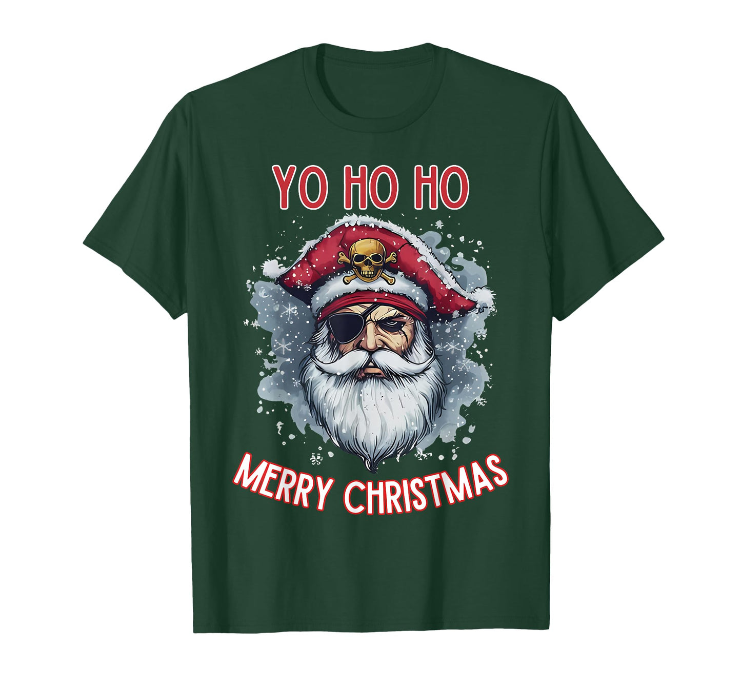 Yo Ho Ho Pirate Santa Funny Merry Christmas T-Shirt