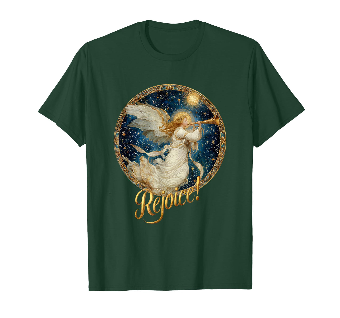 Christmas Angel with Trumpet - Rejoice! Holy Night (C) T-Shirt