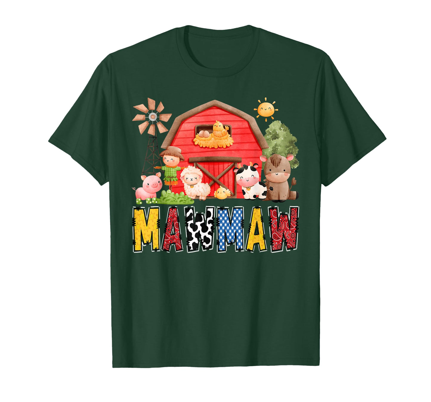 Mawmaw Red Farm Cow Birthday Boy Matching Family Party T-Shirt