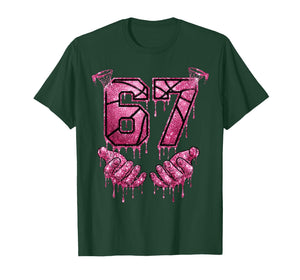 67 Basketball Dripping Six Seven Meme Pink Drip 6-7 T-Shirt