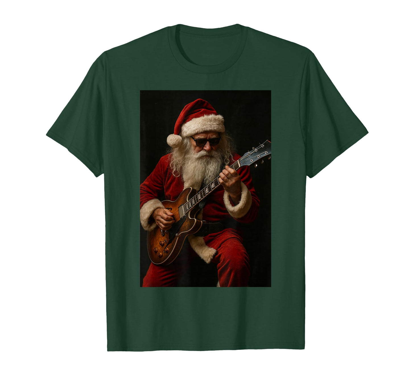 Santa Claus Shredding Guitar Christmas Music Fan T-Shirt