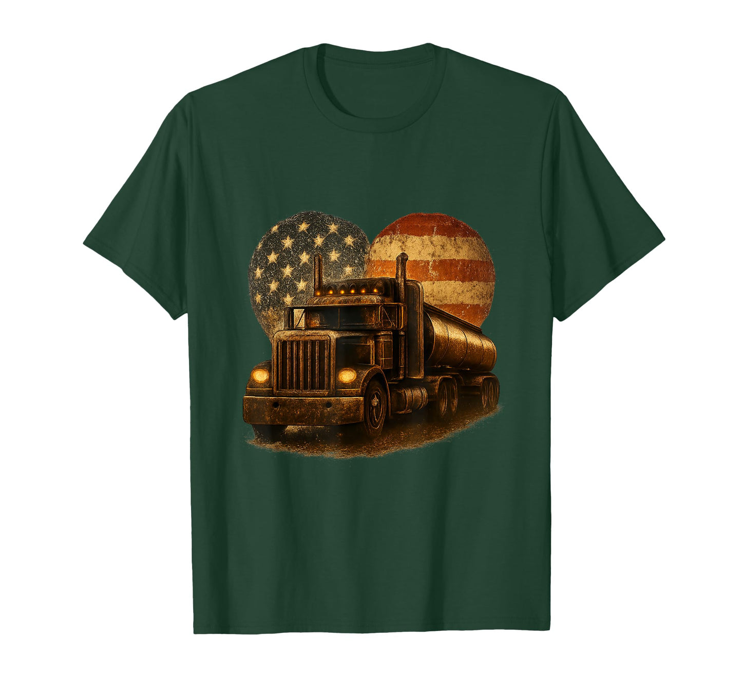 American Tanker Truck Patriotic Design T-Shirt