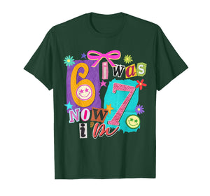 I was 6 Now I'm 7 67 Six Seven Meme 7 Years Old Birthday T-Shirt