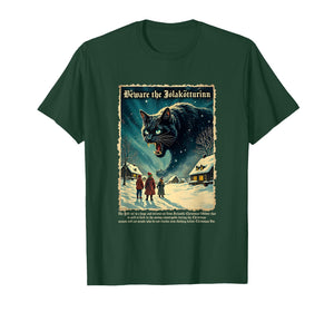 Vintage Yule Cat Beware Jolakotturinn Icelandic Christmas T-Shirt