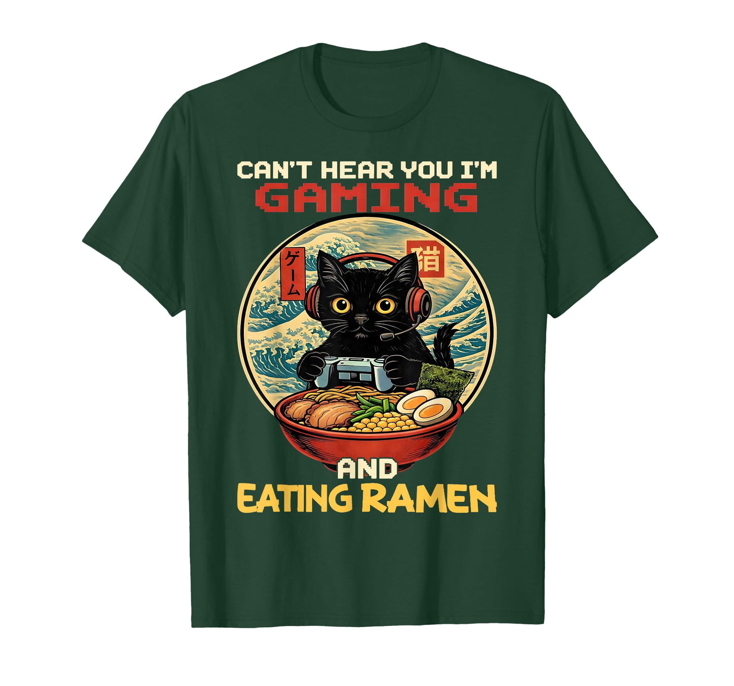 Cant Hear You Im Gaming and Eating Ramen Gift Boys Kids T-Shirt