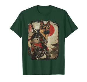 Samurai German Shepherd Dog Lover Vintage Mens Graphic T-Shirt