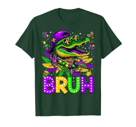 Alligator Bruh Mardi Gras Costume Carnival Teens Boys Kids T-Shirt