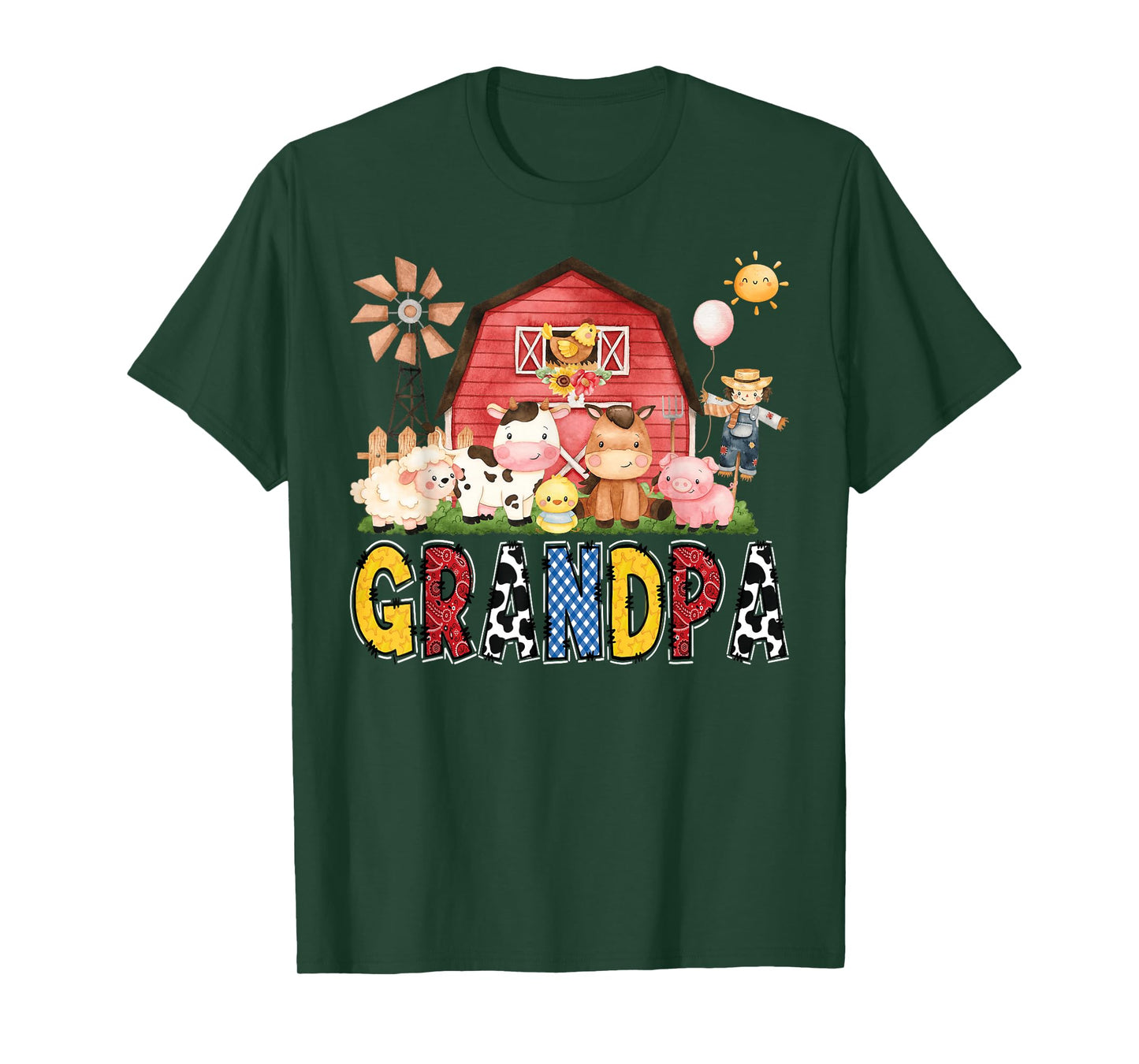 Grandpa Farm Cow Birthday Boy Matching Family Party T-Shirt