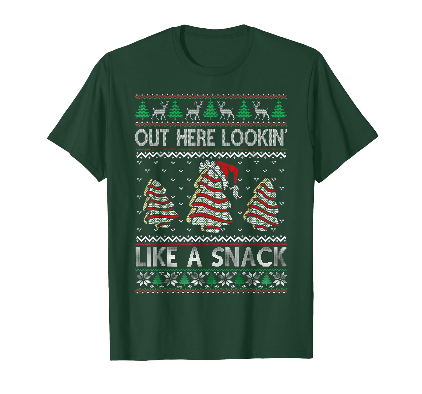 Out Here Lookin' Like A Snack Christmas Cakes Debbie Becky T-Shirt