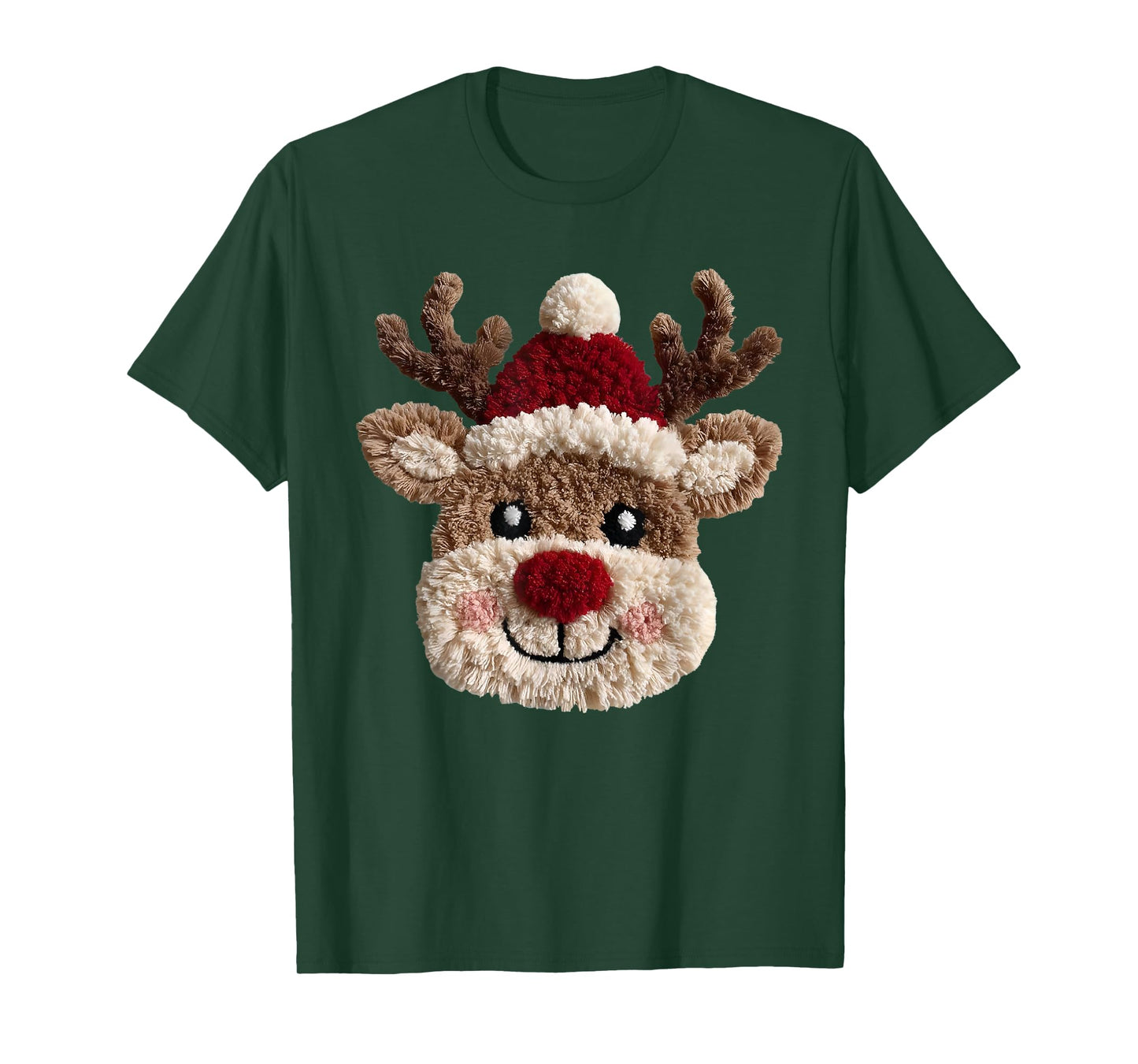 Cute Reindeer Rudolph Crochet Xmas Pajamas Holiday Christmas T-Shirt