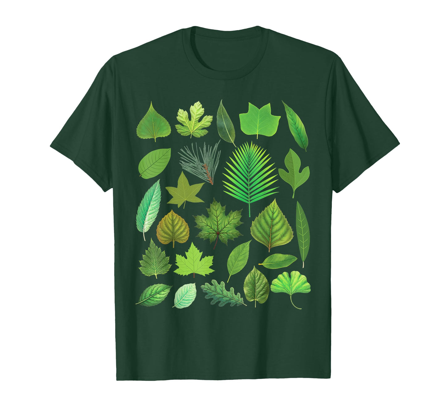 Types of Tree Leaves Biology Nature Educational T-Shirt