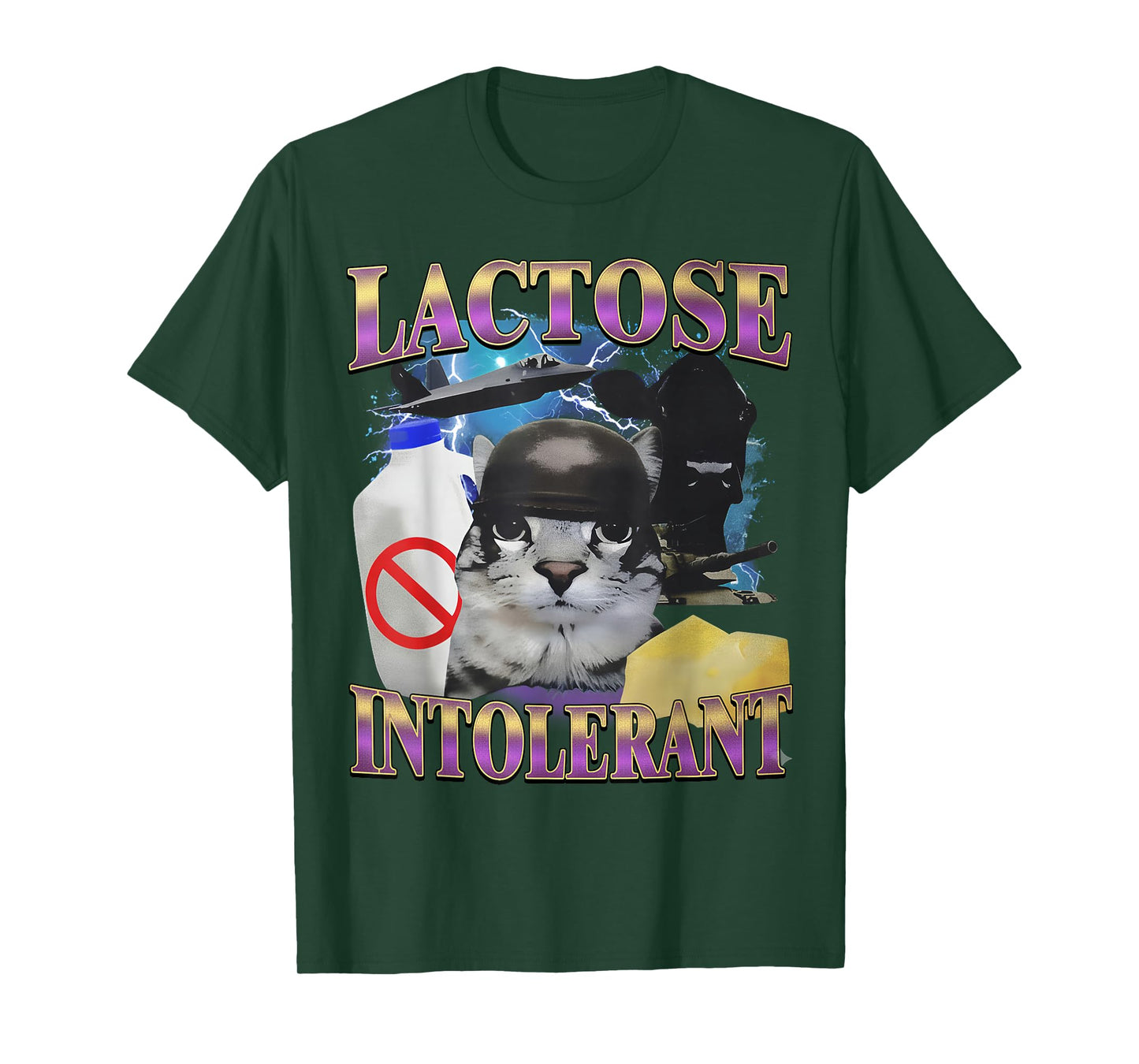 Funny Saying Lactose Intolerant Silly Cat Meme Cat Lover T-Shirt