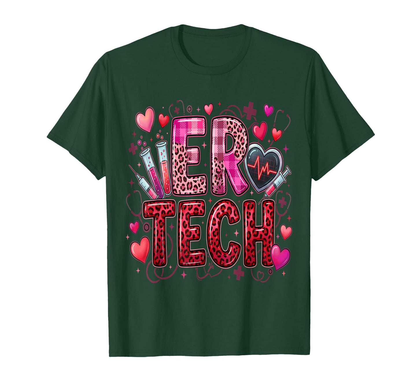 Emergency Department Valentine ER Tech Valentines Nurse T-Shirt