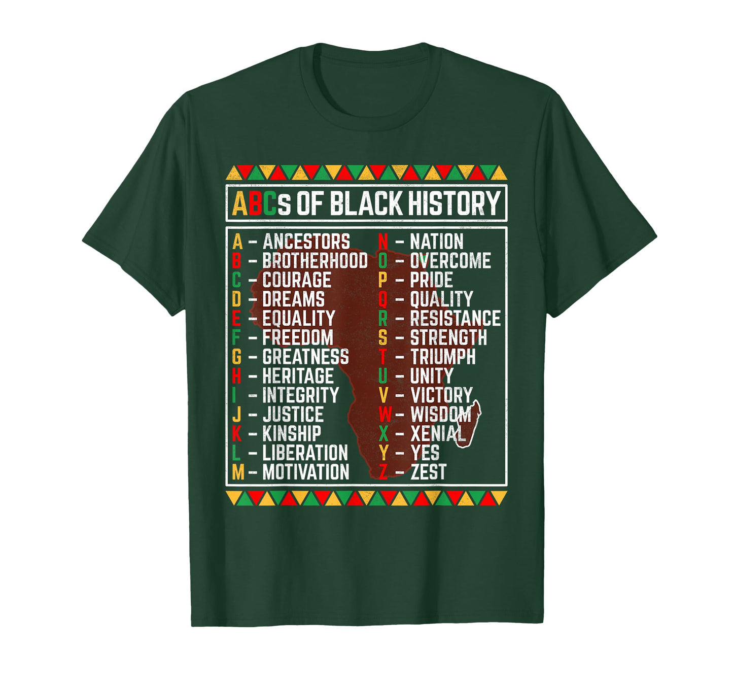 ABCs of Black History Month Alphabet Learning for Kids T-Shirt