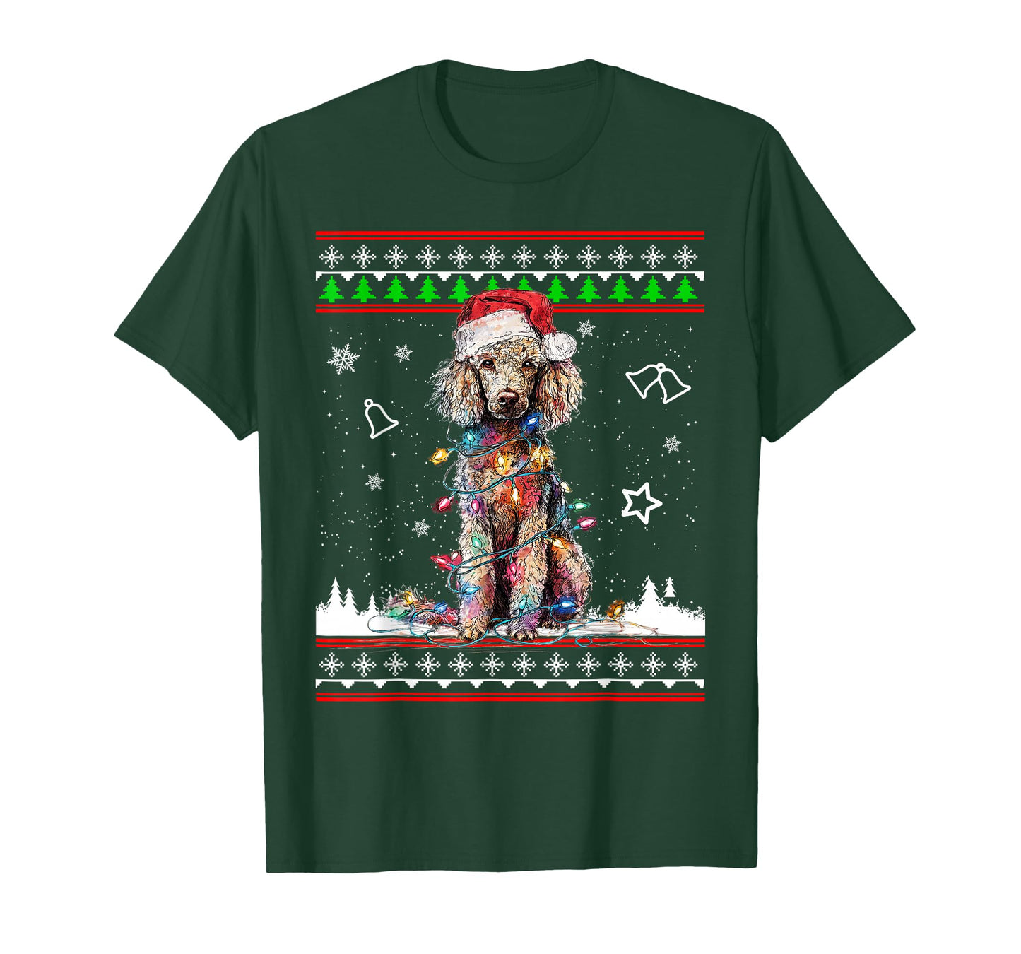 Poodle Christmas Ugly Sweater Funny Dog Xmas T-Shirt