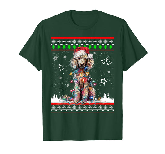 Poodle Christmas Ugly Sweater Funny Dog Xmas T-Shirt