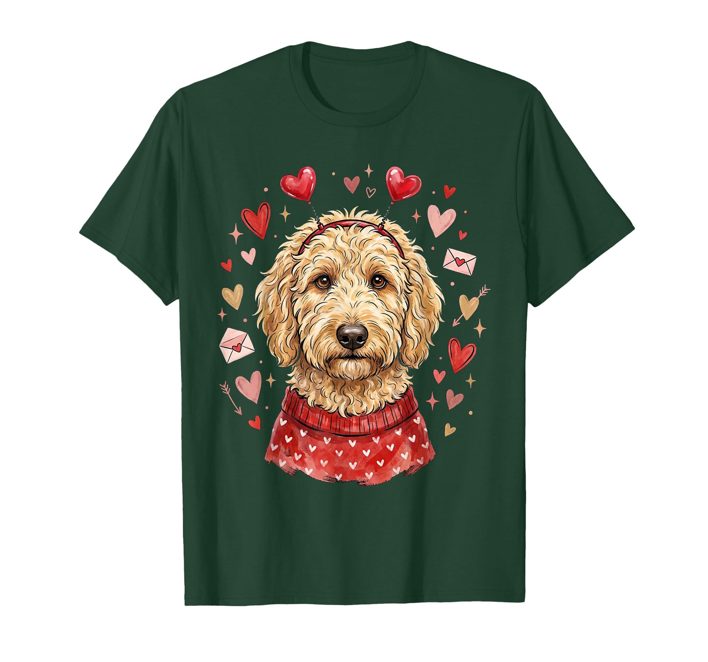 Heart Golden Doodle Love Dog Valentine Goldendoodle T-Shirt