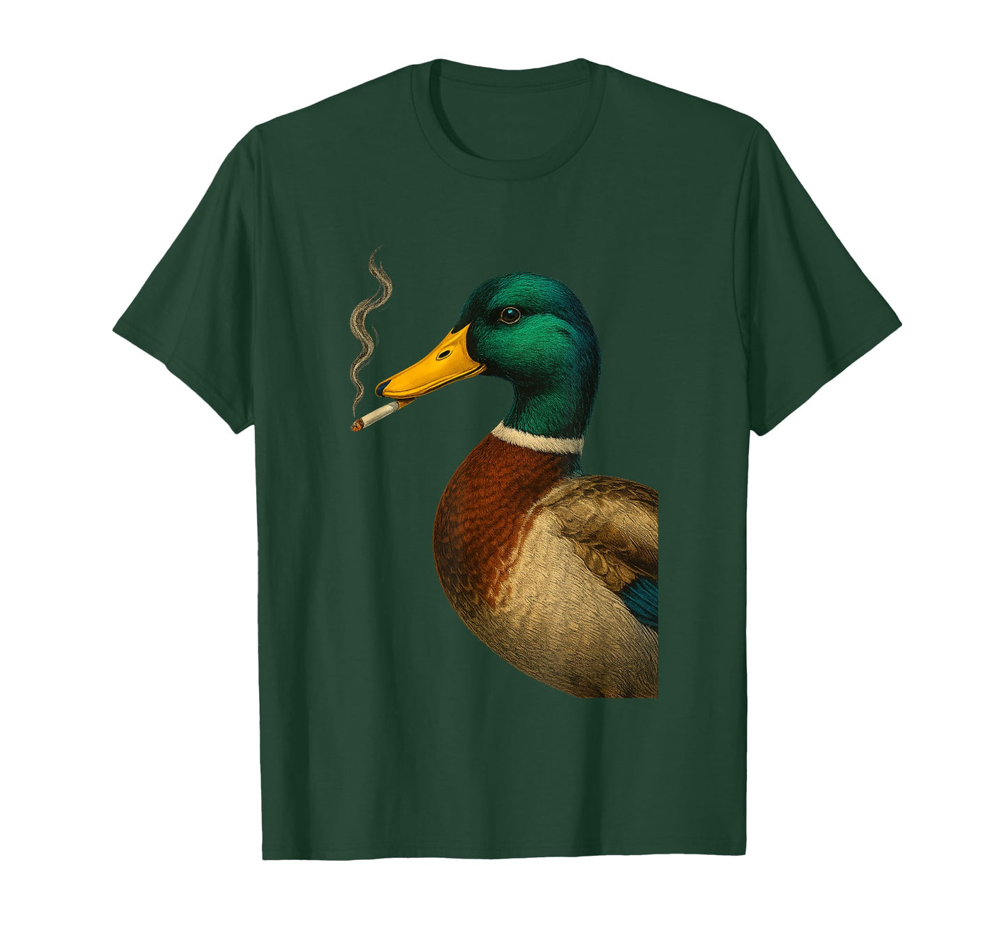 Mallard Duck Smoking A Cigarette Vintage Funny Duck Hunting T-Shirt