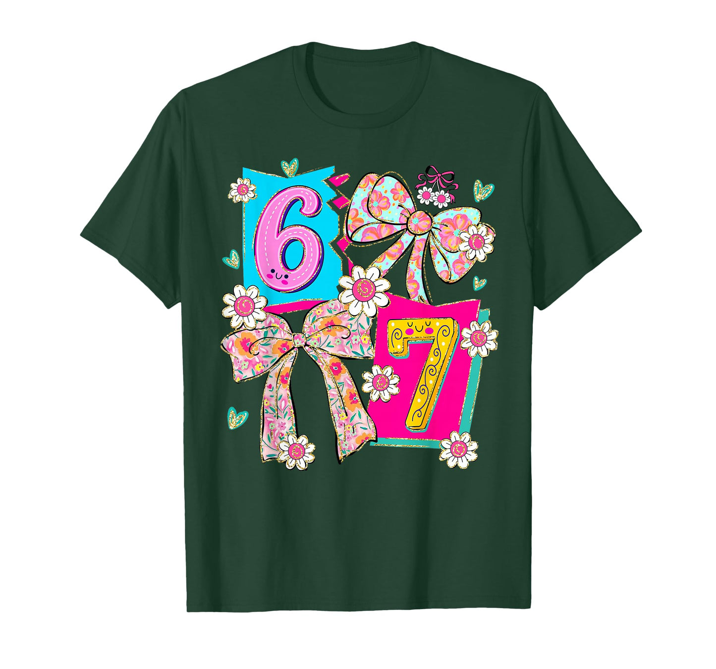 Funny 67 Coquette Bow Design for Girly Aesthetic Lovers T-Shirt