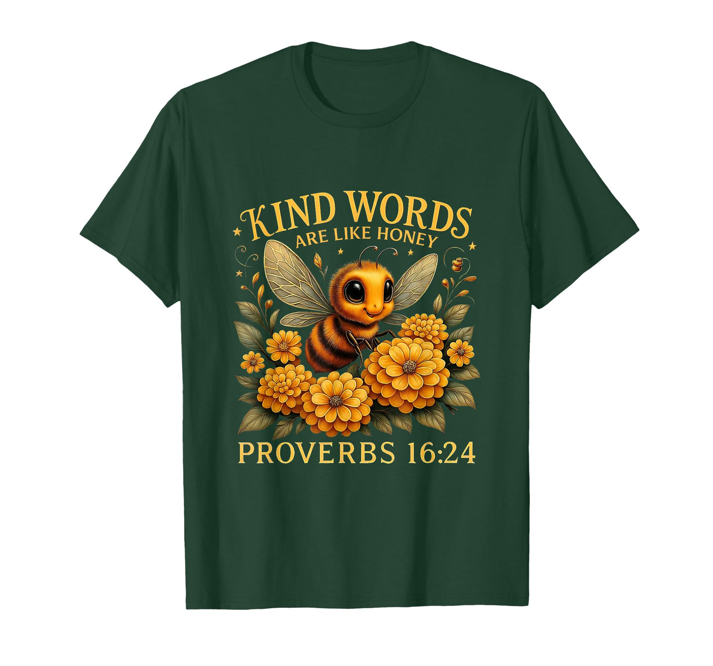Kind Words are Like Honey Christian Bee Religous Faith Cross T-Shirt