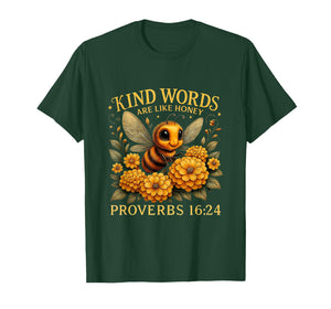 Kind Words are Like Honey Christian Bee Religous Faith Cross T-Shirt
