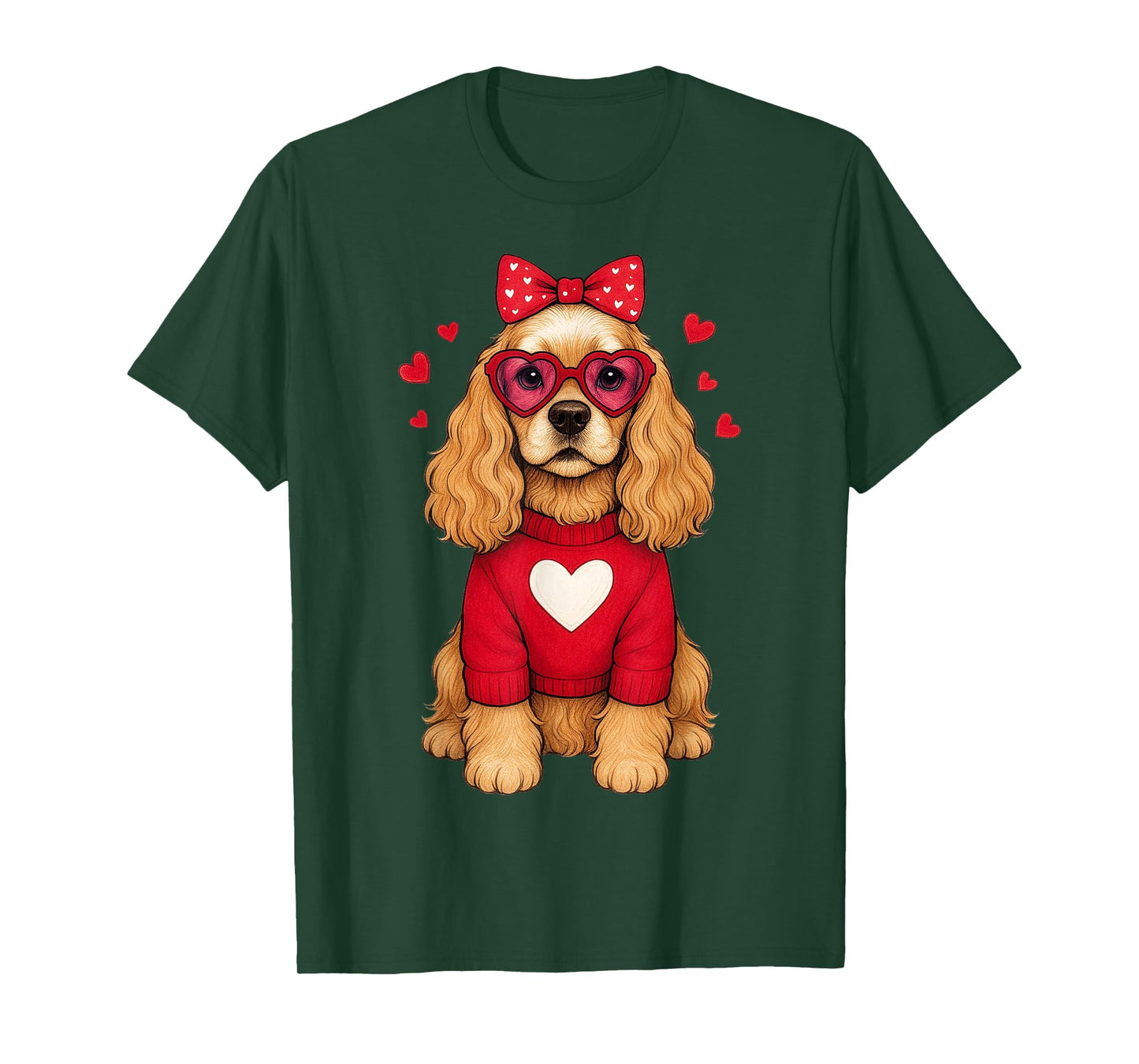 American Cocker Spaniel Dog Valentines Day Heart Dog Sweater T-Shirt