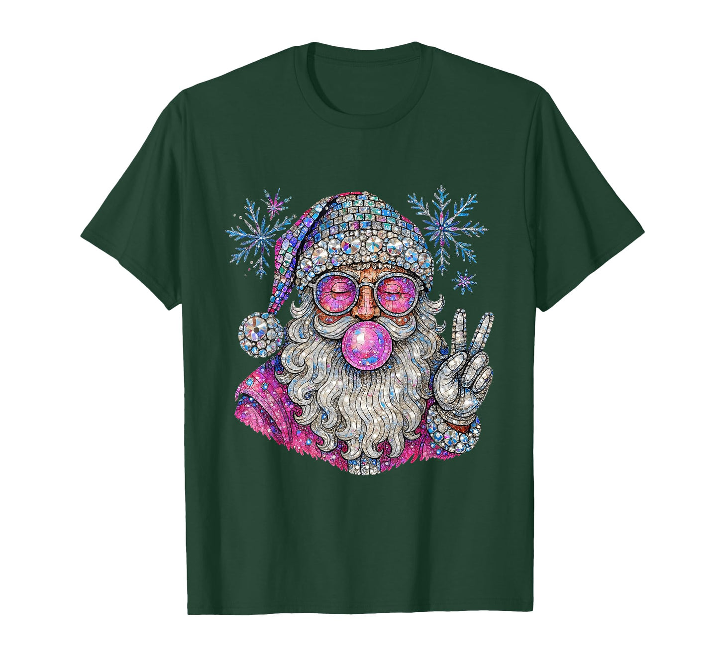 Groovy Glam Santa Bubblegum Christmas T-Shirt