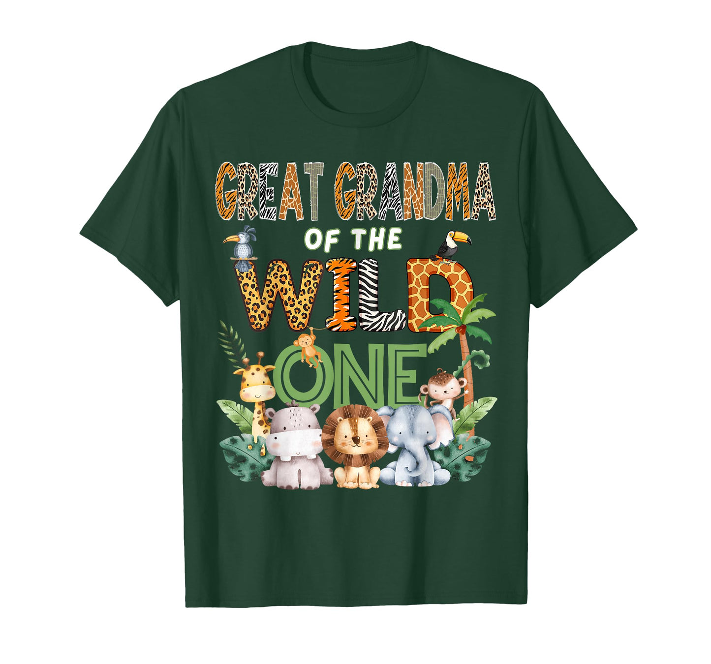 Great Grandma of The Wild One Safari 1St Birthday Kids T-Shirt