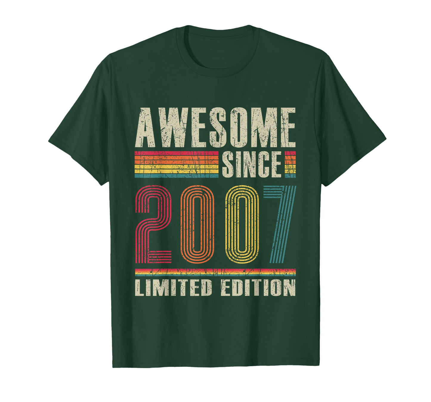Vintage Awesome Since 2007 18 Years Old 18th Birthday T-Shirt
