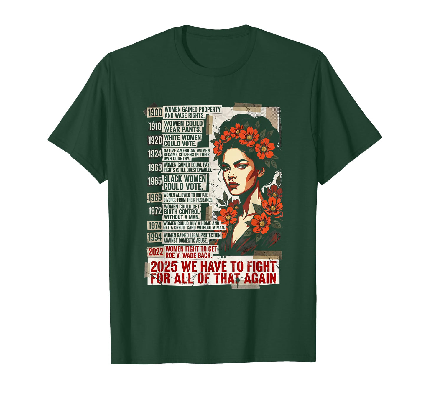 Feminist Protest Activism Womens Rights History Timeline T-Shirt