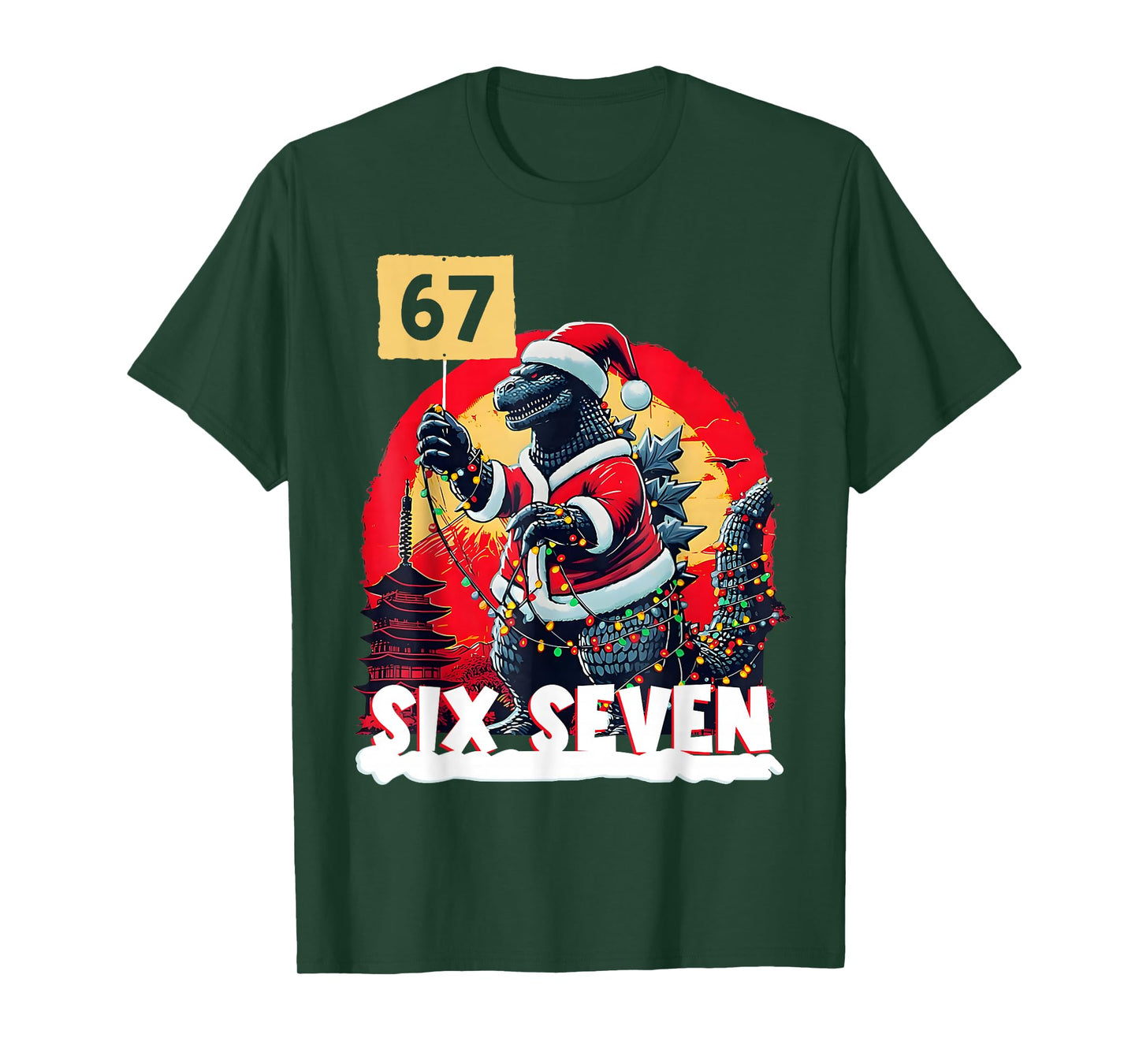 Kaiju Christmas 67 Santazilla Japanese Monster Dinosaur T-Shirt