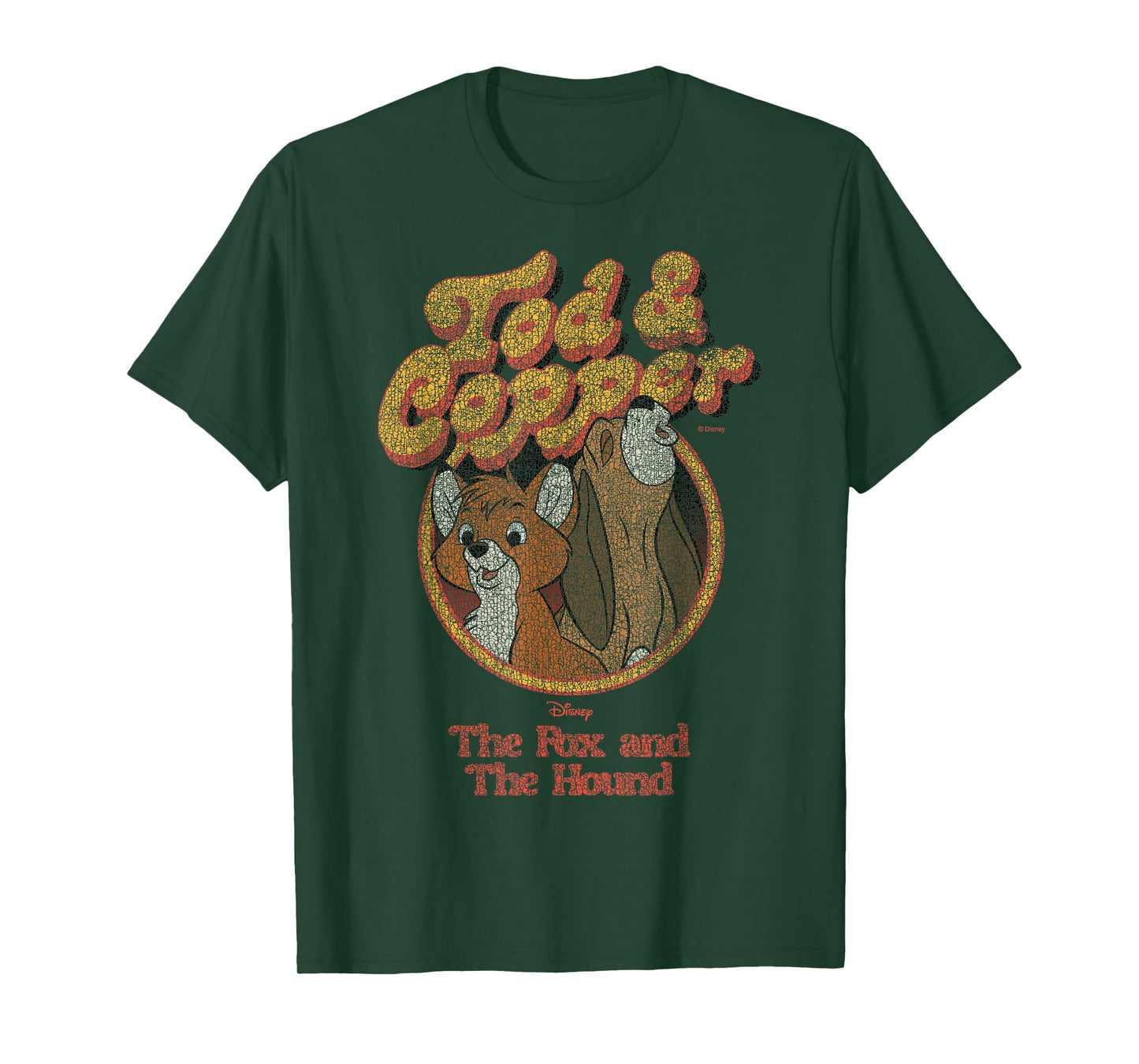 Disney The Fox and The Hound Distressed Tod Copper Classic T-Shirt
