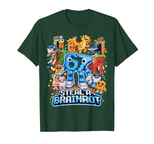 Six Seven 67 Steal a Brainrot Meme Funny Gifts for Kids Boys T-Shirt