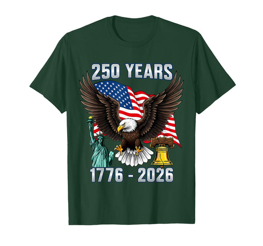 250 Years American 250th Anniversary US USA Flag 4th of July T-Shirt