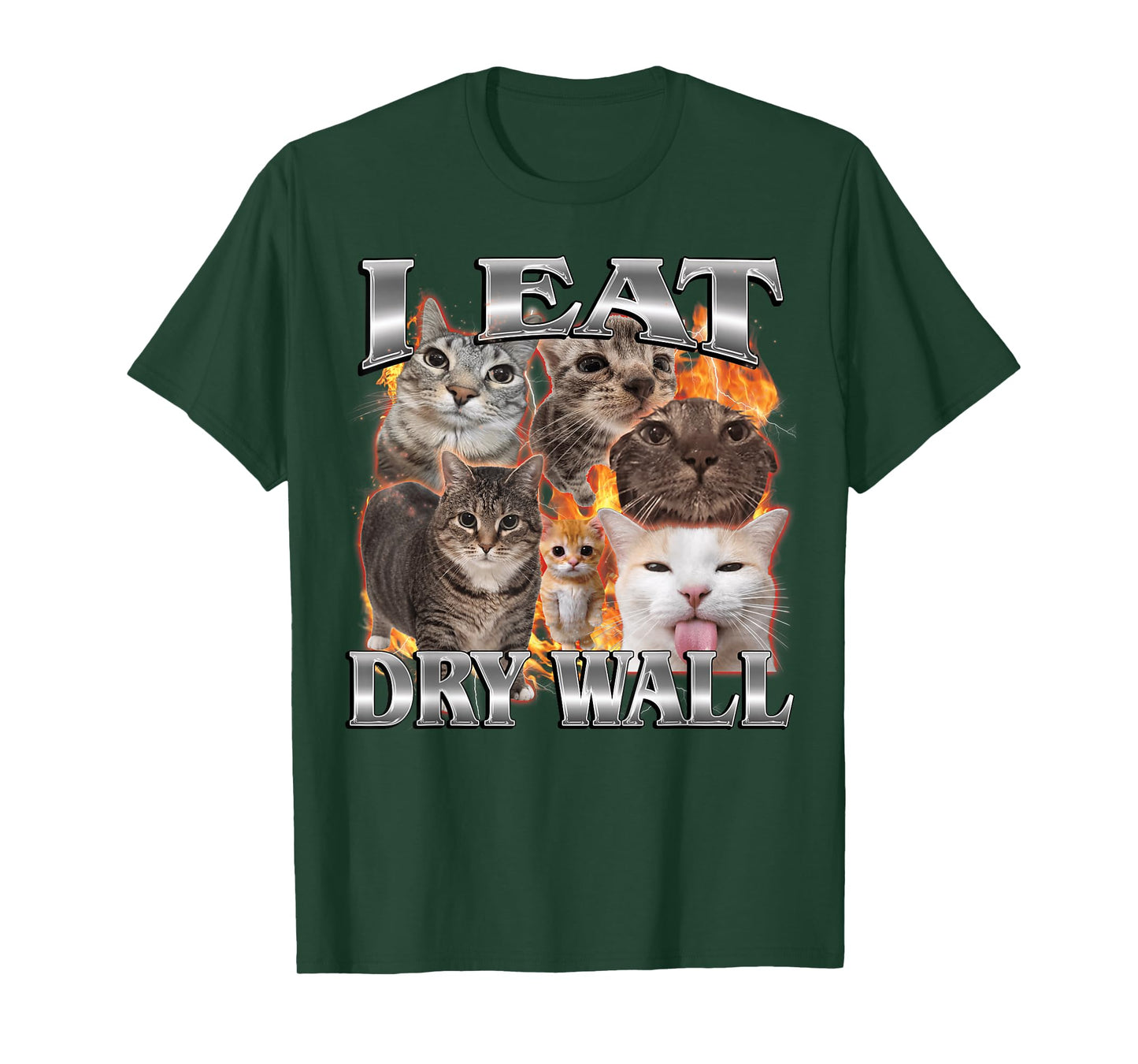 I Eat Drywall Funny Cat Meme Bootleg Men Women T-Shirt