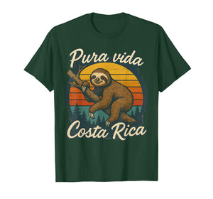 Pura Vida Costa Rica Sloth Sunset T-Shirt