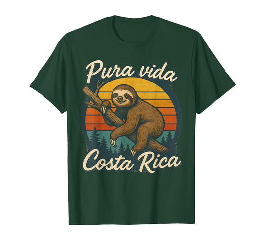 Pura Vida Costa Rica Sloth Sunset T-Shirt