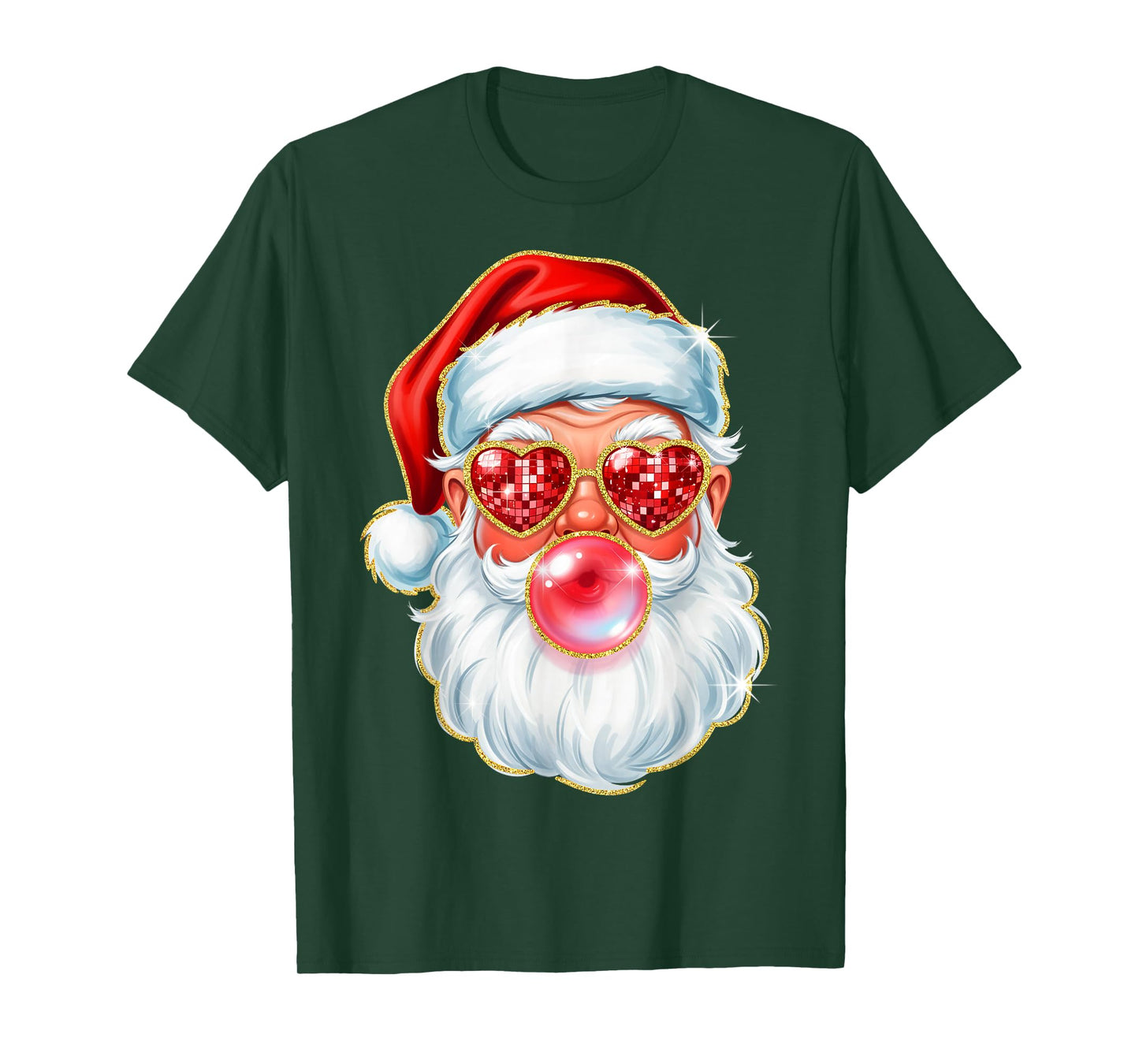 Cute Santa Bubble Gum for Women Teen Little Girls Christmas T-Shirt