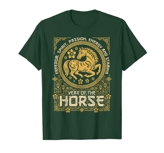 Year of The Horse Chinese New Year 2026 Zodiac Horse T-Shirt