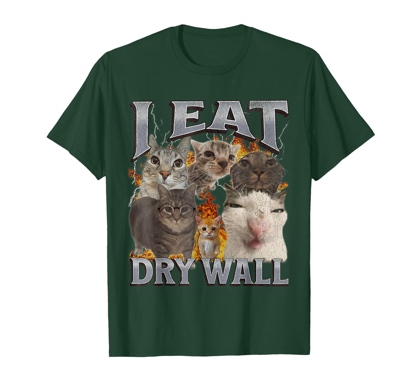 I Eat Drywall Funny Cat Meme Bootleg Graphic T-Shirt