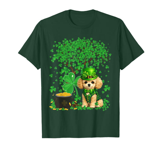 Funny Poodle Dog Shamrock St Patrick's Day T-Shirt