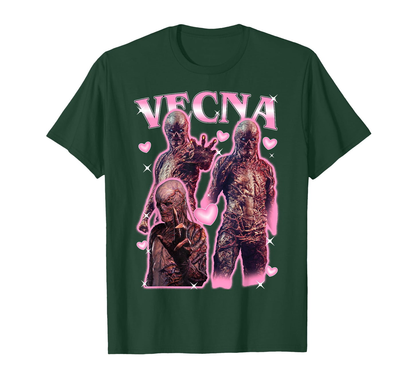 Stranger Things Vecna Monster Form Pink Hearts T-Shirt