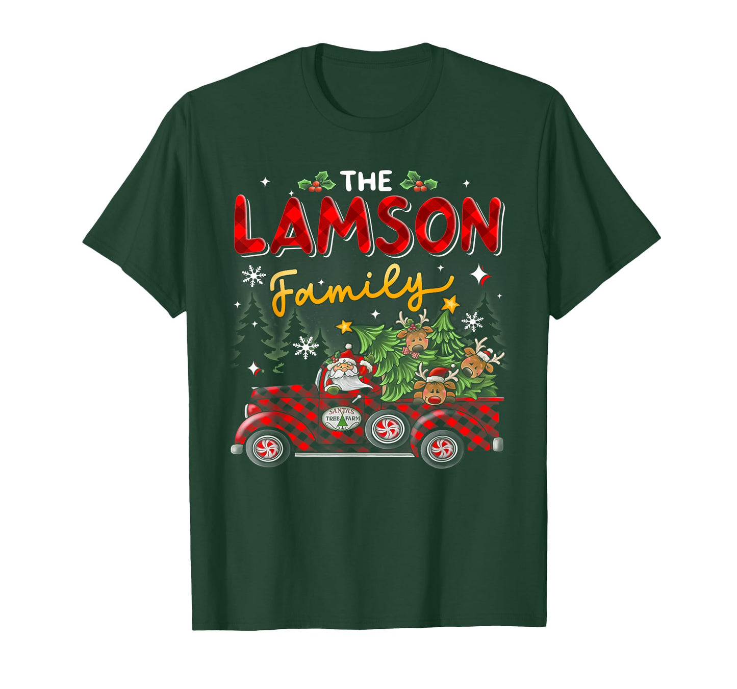 The Lamson Family Christmas Matching Pajamas Group Gift T-Shirt