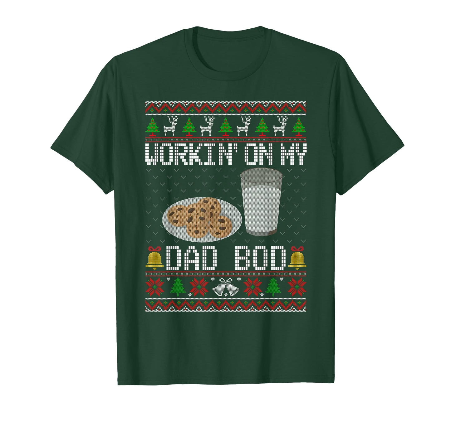 Workin' On My Dad BOD Ugly Christmas Sweater New Mom Dad T-Shirt