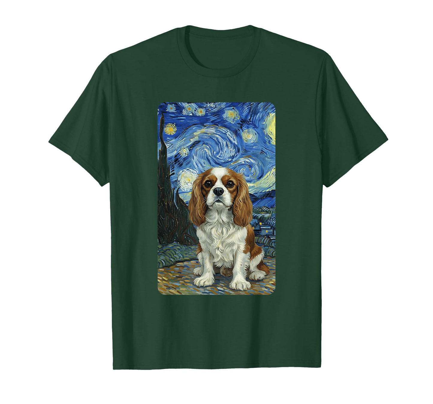 Cavalier King Charles Spaniel Starry Night Dog Lovers T-Shirt